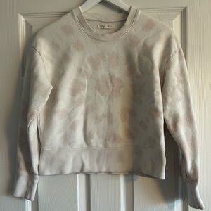 Madewell Cream Crewneck Sweatshirt with Blush Tie-Dye